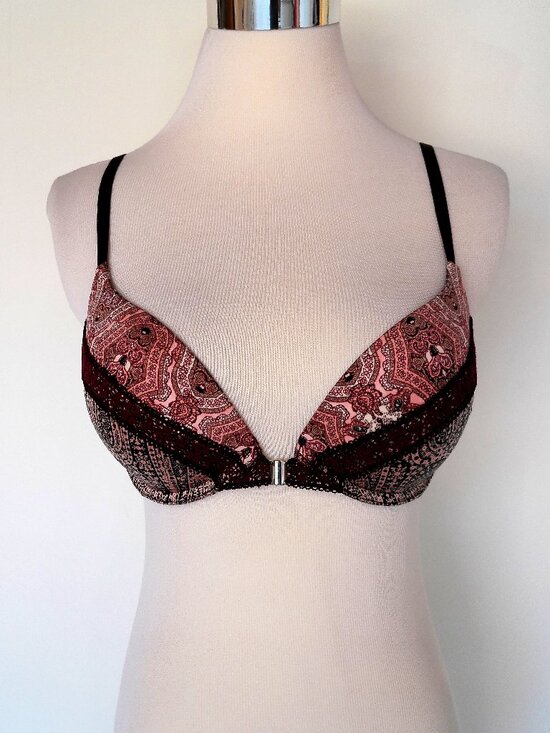 Victoria's Secret Other - Victoria's Secret Very sexy push-up bra Size 32D Plum & Black Paisley Pattern